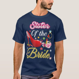 T-shirt Soeur De La Mariée Joyeuse Mariage Flower Rose Cha