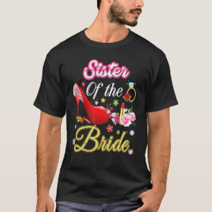 T-shirt Soeur De La Mariée Joyeuse Mariage Flower Rose Cha