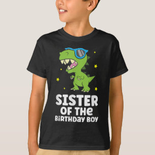 T-shirt Soeur De L'Anniversaire Boy Dinosaur Anniversaire
