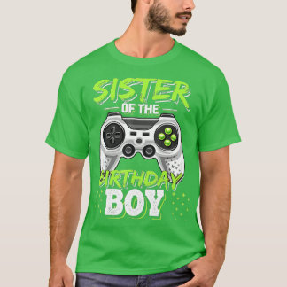 T-shirt Soeur de l'Anniversaire Garçon Matching Vidéo Jeu 
