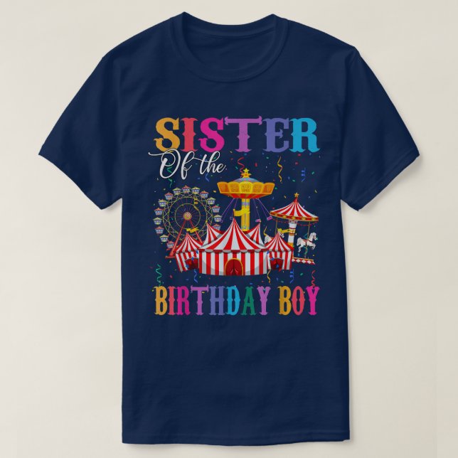 T-shirt Soeur de l'Anniversaire Garçon Ringmaster Cirque d (Design devant)