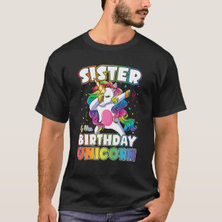 T-shirt Soeur De L'Anniversaire Unicorn Dabbing Unicorn Si