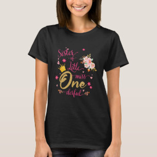 T-shirt Soeur De Little Ms One derful Party Pink Gold 1er