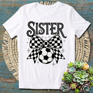 T-shirt Soeur de soccer Coquette Bow Vêtement Soccer Soeur