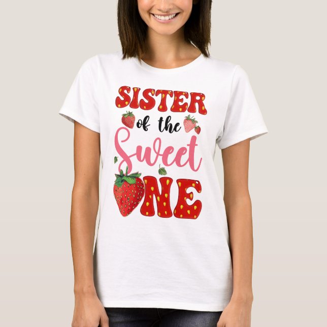 T-shirt Soeur de sucré Une fraise Frist 1er anniversaire (Devant)