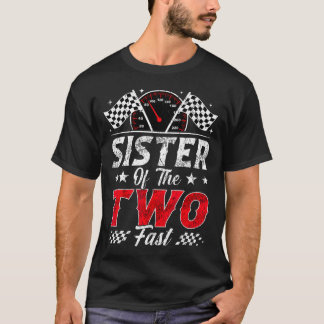 T-shirt Sœur des Deux Voitures de Course Rapides pour le 2