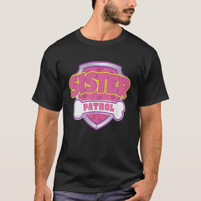 T-shirt Soeur Drôle Patrol - Chien Maman, Papa Pour Hommes (Devant)