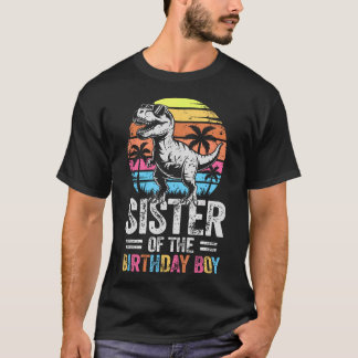 T-shirt Soeur du dinosaure de la fête d'anniversaire