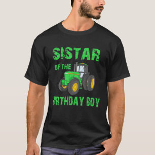 T-shirt Soeur Du Garçon D'Anniversaire Camion Agricole Vin