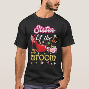 T-shirt Soeur Du Groom Bonne Chaussure Rose Fleur Mariage