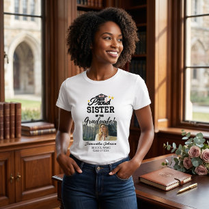 T-shirt Sœur fière du diplômé Photo personnalisée Année No
