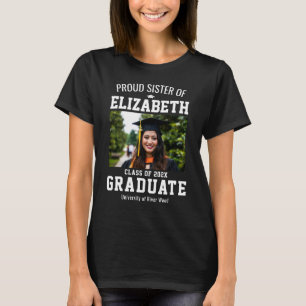 T-shirt Sœur fière  Nom du diplômé personnalisé