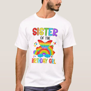 T-shirt Soeur Funy De L'Anniversaire Fille Pop It Dinosaur
