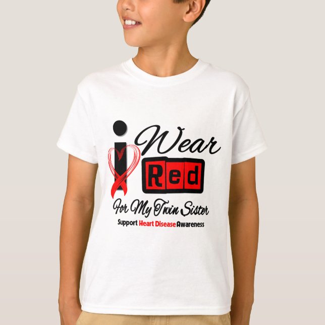 T-shirt Soeur jumelle - je porte la maladie cardiaque (Devant)