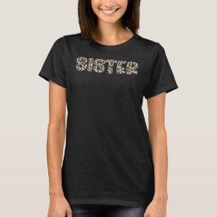 T-shirt Soeur Poster de animal Leopard Motif Fête des Mère