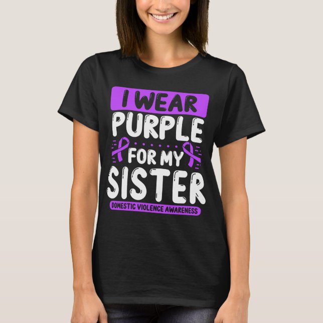 T-shirt Soeur Purple Ruban Violence domestique Sensibilisa (Devant)