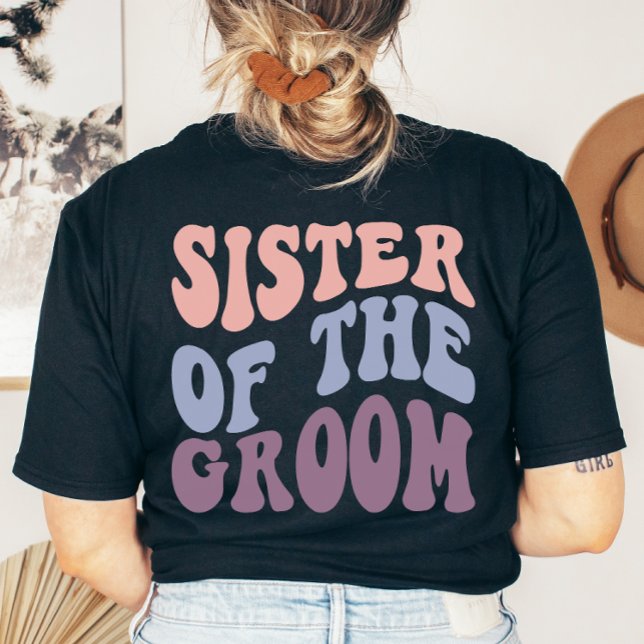 T-shirt Soeur rétro personnalisée de la fête de mariage de (Créateur téléchargé)