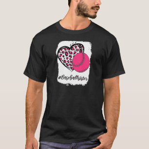 T-shirt Soeur Soeur Soeur Bleue Empreinte de léopard Rose 