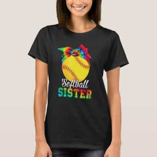 T-shirt Soeur Soeur Soeur Soeur Tie Dye Softball Mère