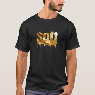 T-shirt Soft – Golden Melt Typography | Minimal Gold Drip 