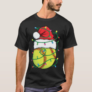 T-shirt Softball Avec Chapeau de Père Noël Hommes Garçons