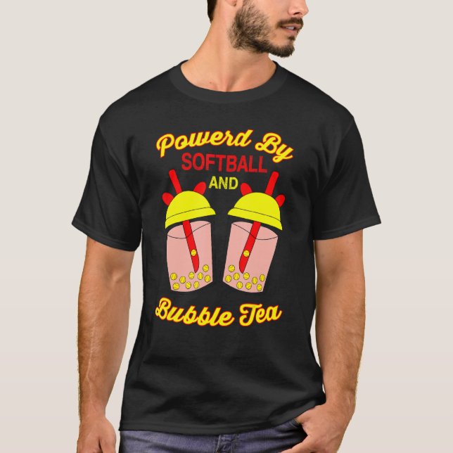 T-shirt Softball Boba Drink For Softball Catcher Pitcher P (Devant)