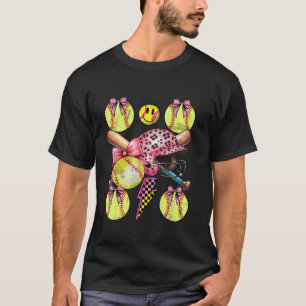T-shirt Softball Coquette Bows Jour Softball Lover