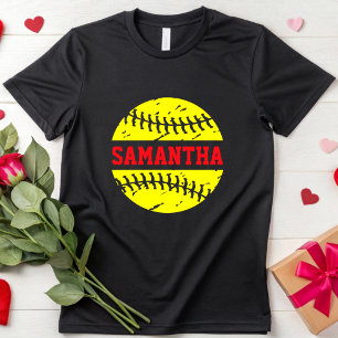 T-shirt Softball déprimé Personnalisé Nom Softball Maman S