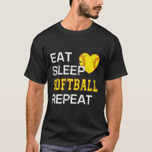 T-shirt Softball Eat Sleep Softball Repeat Softball