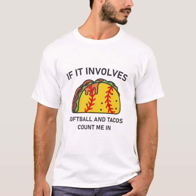 T-shirt Softball et tacos drôle taco mardi Cinco (Devant)