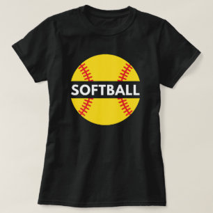 T-shirt Softball féminin   Citation Softball Noir