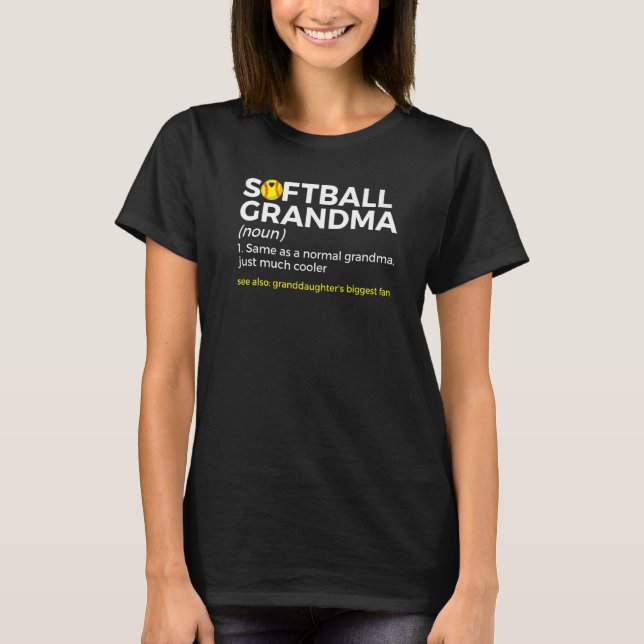 T-shirt Softball Grandma Definition Granddaughter's Bigges (Devant)