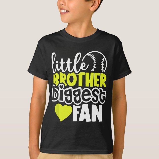 T-shirt Softball Little Brother plus grand cadeau de venti (Devant)