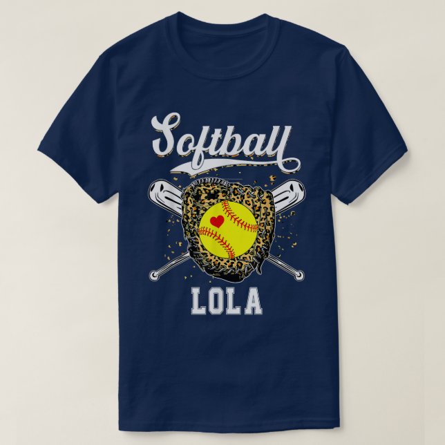 T-shirt Softball Lola Leopard Jeu Jour Softball Mère s D (Design devant)