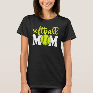 T-shirt Softball Maman Pour Femmes Mères Jour V Cou