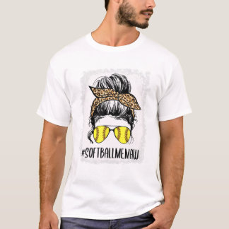 T-shirt Softball Memaw Life Leopard