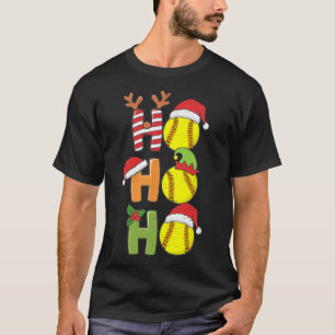 T-shirt Softball Noël Ho Ho Softball Xmas Sport Me