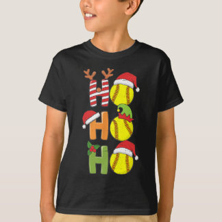 T-shirt Softball Noël Ho Ho Softball Xmas Sport Me