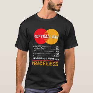 T-shirt Softball Papa Mon Enfant Toucher Un Coup À Domicil