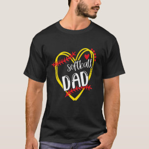 T-shirt Softball Papa Tante Softball Softball Coeur