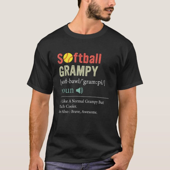 T-shirt Softball Player Sport  Softball Grampy Definition (Devant)