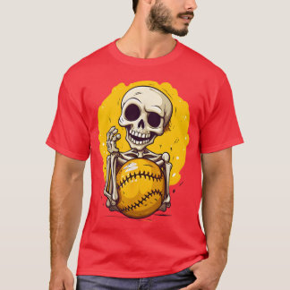 T-shirt Softball Skeleton Halloween Softball Halloween gar