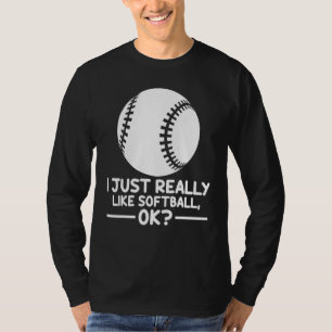 T-shirt Softball Sports J'Aime Vraiment Softball Ok