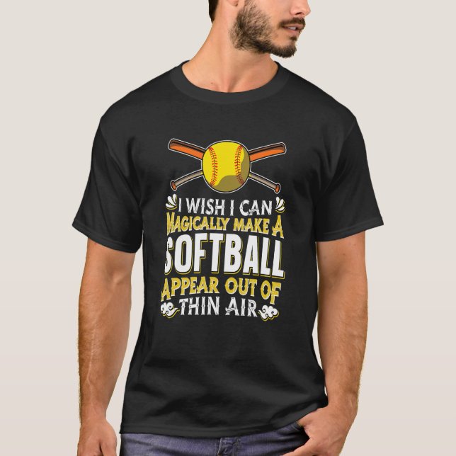 T-shirt Softball Team Sport Pitcher Catcher Magique (Devant)