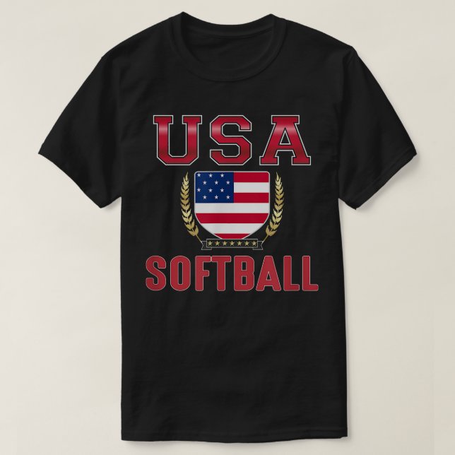 T-shirt Softball USA - (Design devant)