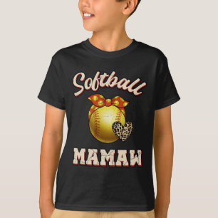 T-shirt Softll Mamaw Leopard Heart Fans Mère's Day Cadeau