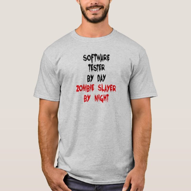 T-shirt Software Tester Zombie plaisanter (Devant)