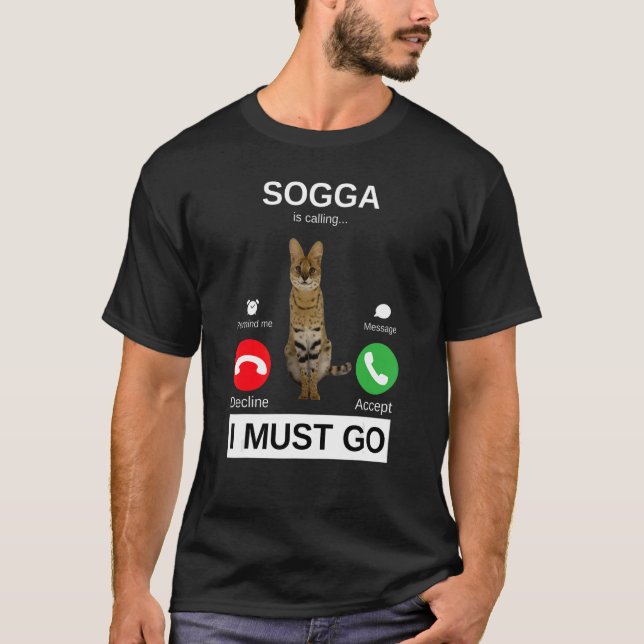 T-shirt Sogga appelle Caracal Cat Meme (Devant)