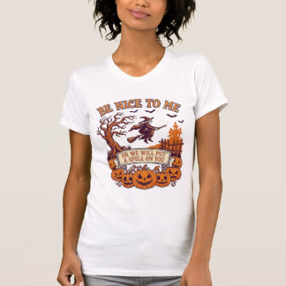 T-shirt Soi Nice Moi Sorcière d'Halloween Balai Citrouille