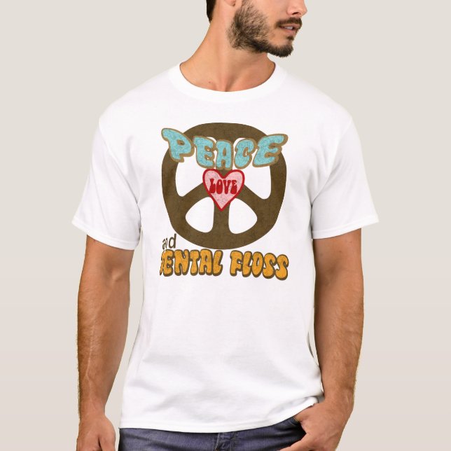 T-shirt Soie dentaire d'amour de paix (Devant)